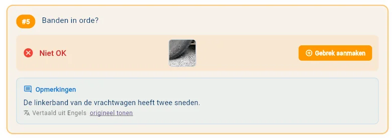 Mangelmeldung mit der aus dem Englischen automatisch übersetzten Anmerkung und der Option, das Original anzuzeigen