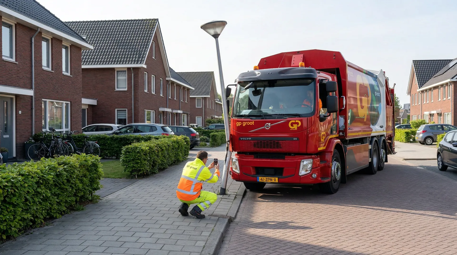 Chauffeur bij vrachtwagen